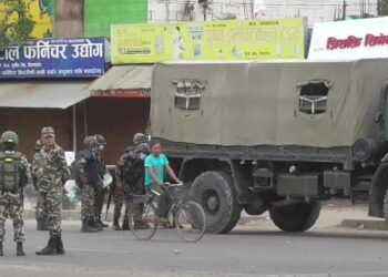 तनावग्रस्त बनेपछि नेपालगञ्जमा सेना परिचालन, स्थिति नियन्त्रणमा