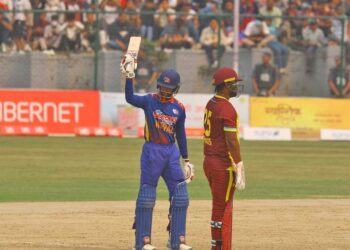 आशिफ शेखको वेस्टइन्डिजविरुद्ध अर्धशतक