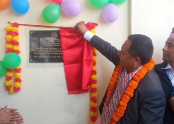 कार्यकारी निर्देशक घिसिङद्वारा तौलिहवा वितरण केन्द्रको नयाँ प्रशासनीक भवनको उद्घाटन