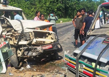 कपिलवस्तुमा एम्बुलेन्स र विंगर ठोक्किए, ९५ वर्षीया वृद्धाको मृत्यु, १० घाइते