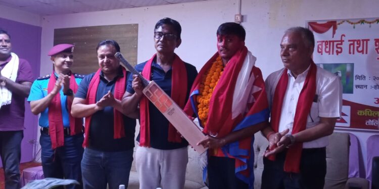 क्रिकेटर रौनकलाई गृहजिल्ला कपिलवस्तुमा भव्य स्वागत