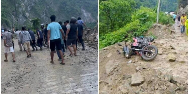 सिद्धबाबा नजिकै पहिरोमा परी श्रीमानको मृत्यु, श्रीमती घाइते